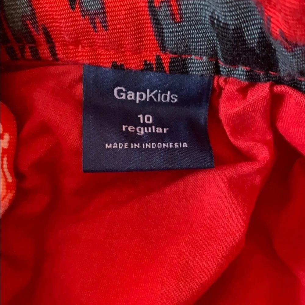 Gap Kids Red Black Print Lined Skirt